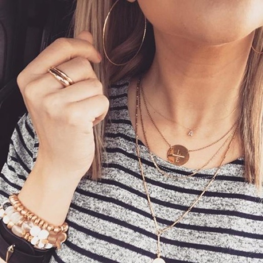 NEW Rose Gold Stella Dot Essential Hammered Hoops